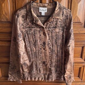 Flashback Women's Brown‎ Patterned Jean Jacket